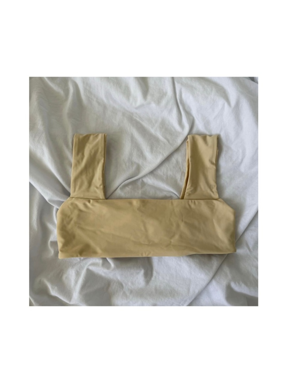 Beige Square Neck Bikini Top